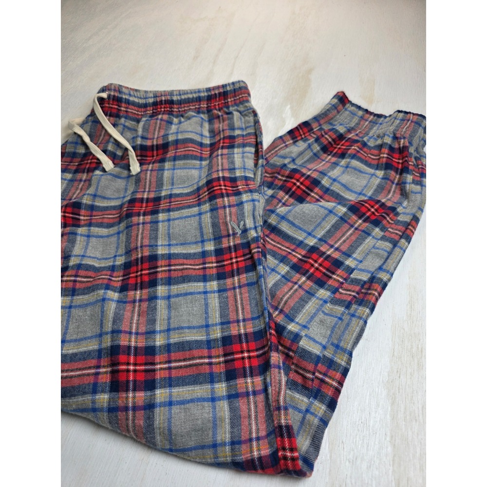 American Eagle AE Lounge Plaid Pajama Pants XL Mens Gray Red Blue Sleepwear